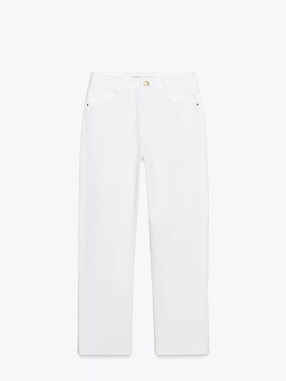 Zara Crisp White Straight-Leg Jeans for Women